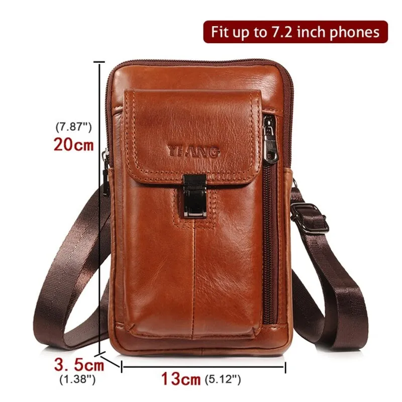 Natural Skin Hip Bum Fanny Belt Pack Men Leather Pouch