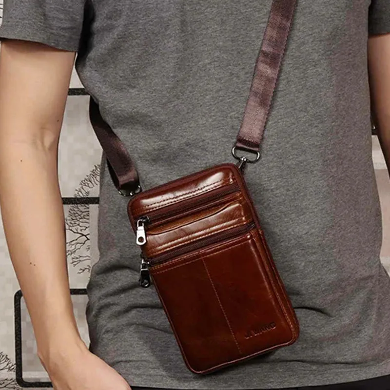 Natural Skin Hip Bum Fanny Belt Pack Men Leather Pouch