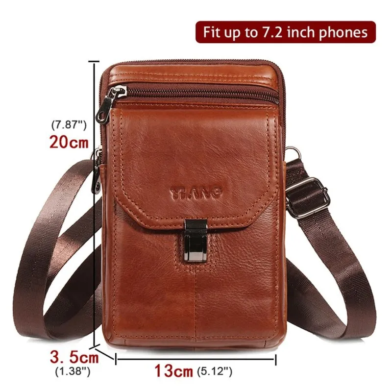 Natural Skin Hip Bum Fanny Belt Pack Men Leather Pouch