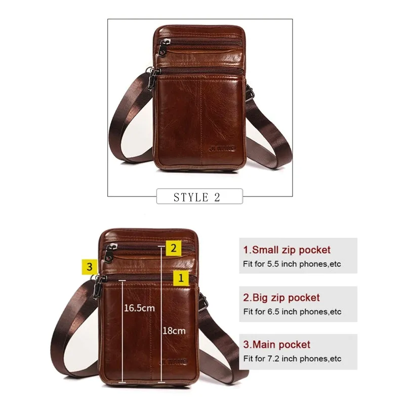Natural Skin Hip Bum Fanny Belt Pack Men Leather Pouch