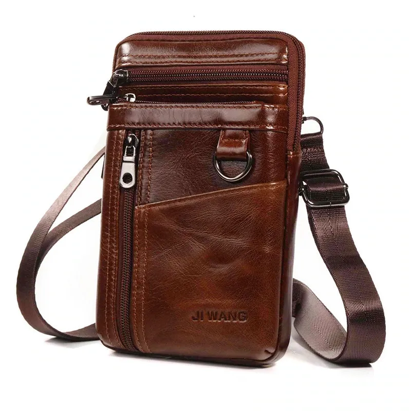 Natural Skin Hip Bum Fanny Belt Pack Men Leather Pouch