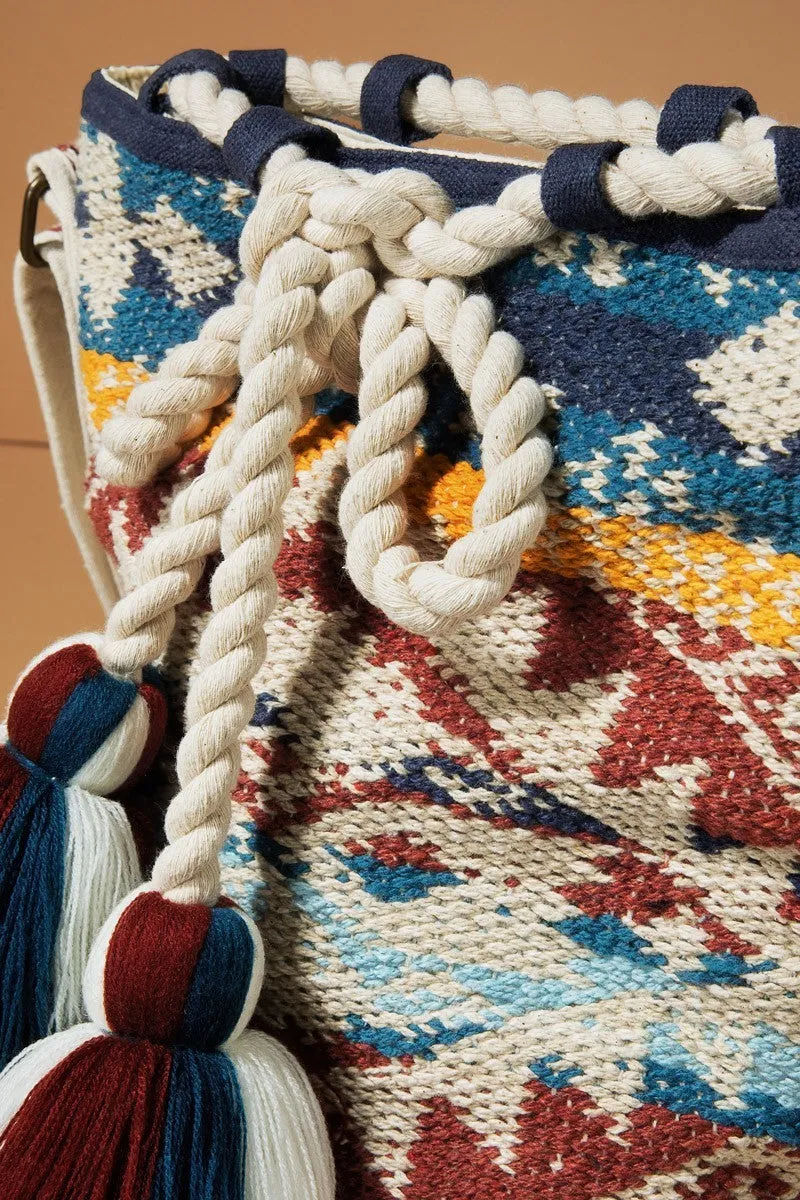 Navajo Pattern Bucket Shoulder Bag