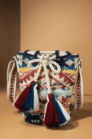 Navajo Pattern Bucket Shoulder Bag