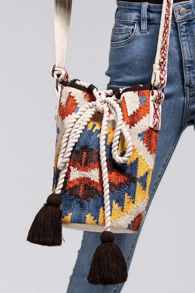 Navajo Pattern Bucket Shoulder Bag