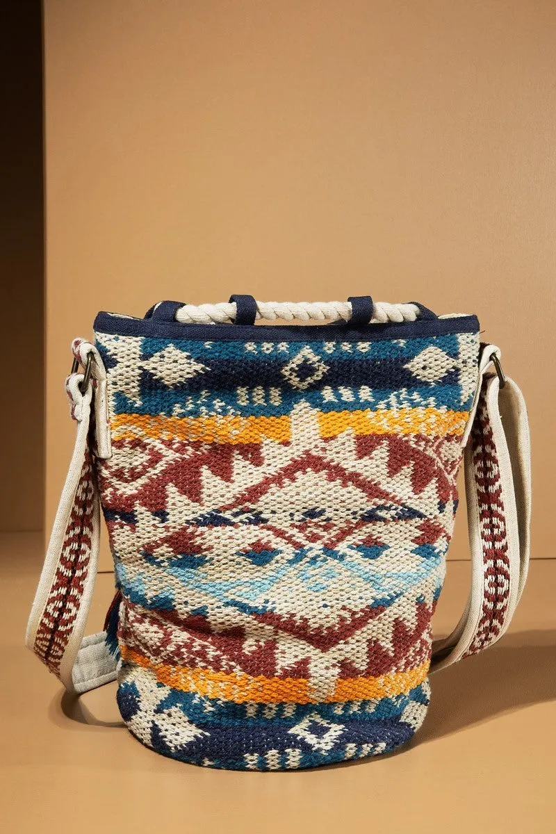 Navajo Pattern Bucket Shoulder Bag