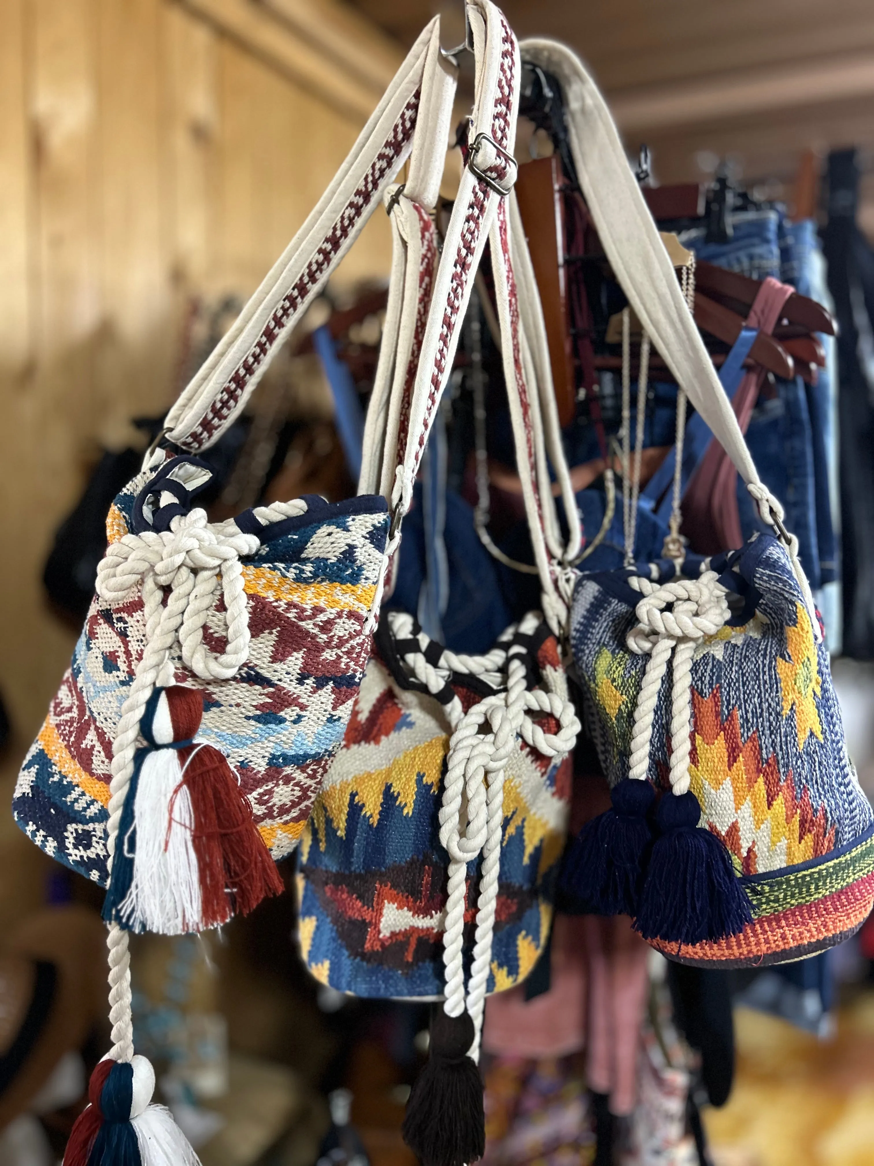 Navajo Pattern Bucket Shoulder Bag