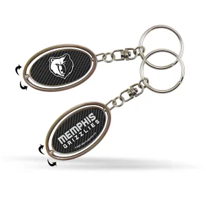 NBA Memphis Grizzlies Carbon Metal Spinner Keychain