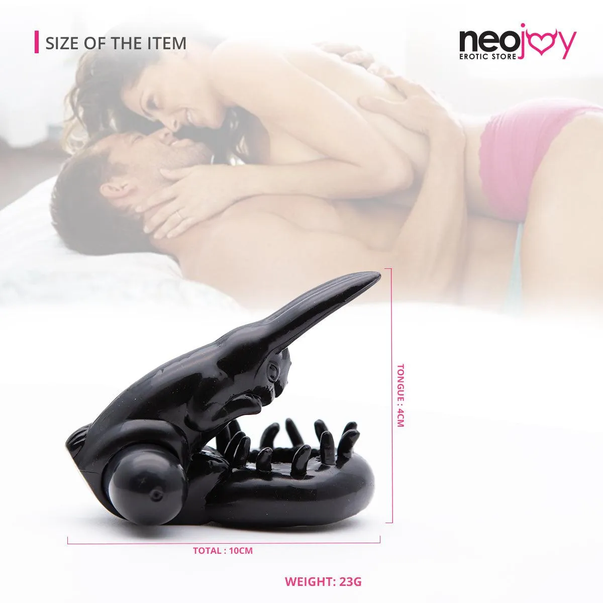Neojoy Dark Cock Ring - Jelly Penis Ring for Enhanced Erection - Clitoral Bullet