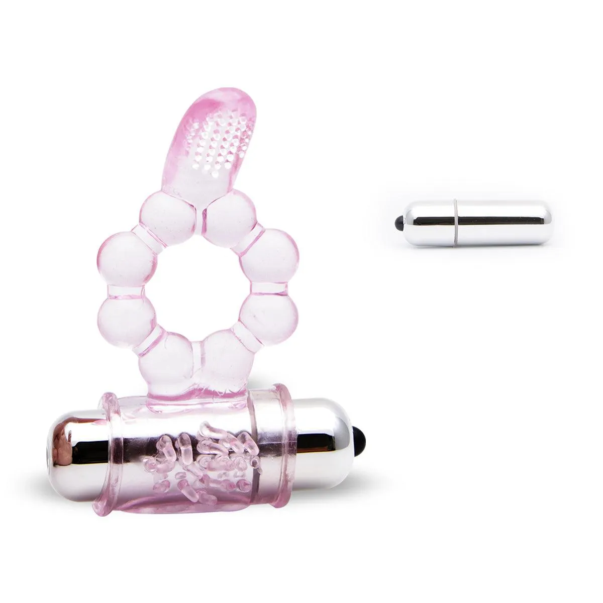Neojoy Flower Ring - Jelly Cock Ring Erection Enhancer Clitoral Bullet Vibrator