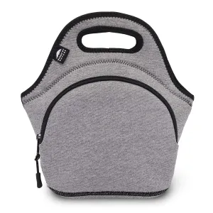 Neoprene Lunch Bag For Women, Men & Kids (M, DARK GREY/BLACK) | Extra Thick Insulation Keeps Your Lunch Delicious For Hours | Washable | Reusable I Soft Cotton | Extra Pocket | YKK zippers
