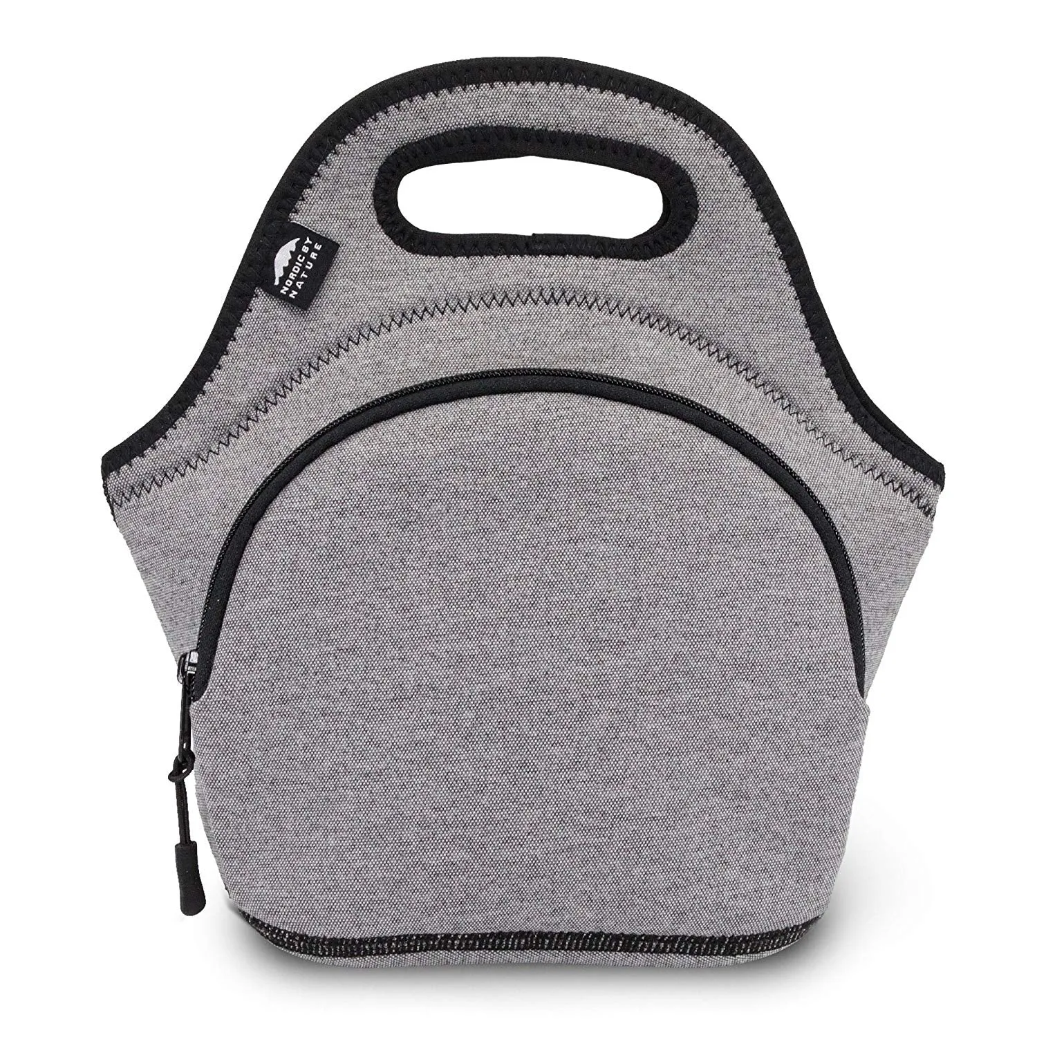 Neoprene Lunch Bag For Women, Men & Kids (M, DARK GREY/BLACK) | Extra Thick Insulation Keeps Your Lunch Delicious For Hours | Washable | Reusable I Soft Cotton | Extra Pocket | YKK zippers