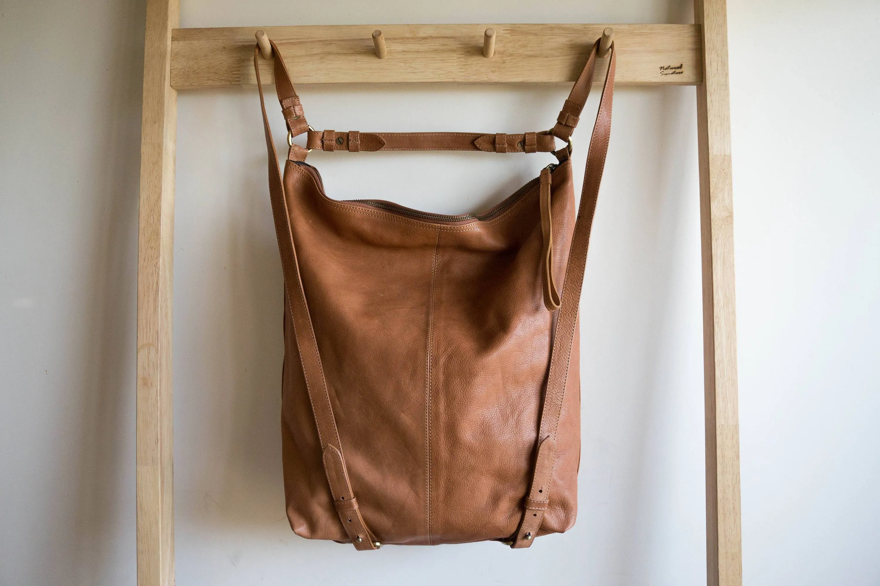 Neve Hobo Convertible Tote in Tan brown