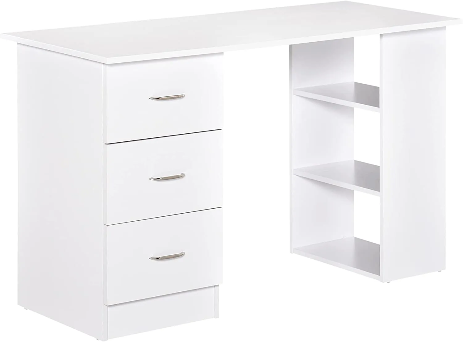 New in box! HOMCOM Computer Desk with 3-Tier Storage Shelves, 47 Inches Home Office Desk with Drawers, Study Writing Table, White! Retails $306 w/tax!