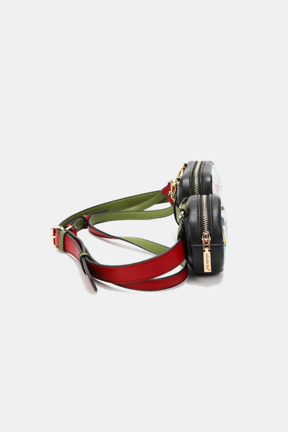 Nicole Lee Double Pouch Graphic Leather Fanny Pack