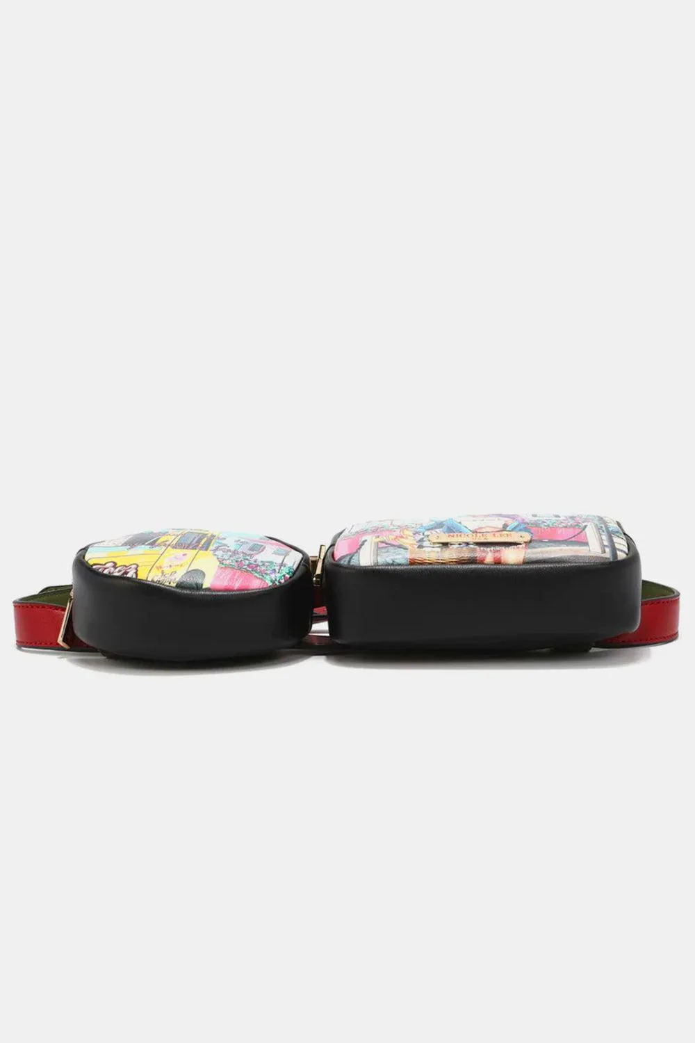 Nicole Lee Double Pouch Graphic Leather Fanny Pack