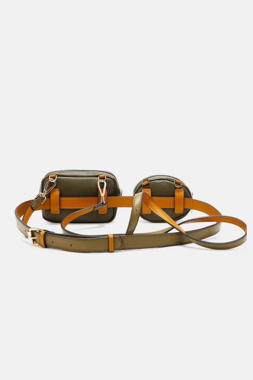 Nicole Lee Double Pouch Graphic Leather Fanny Pack