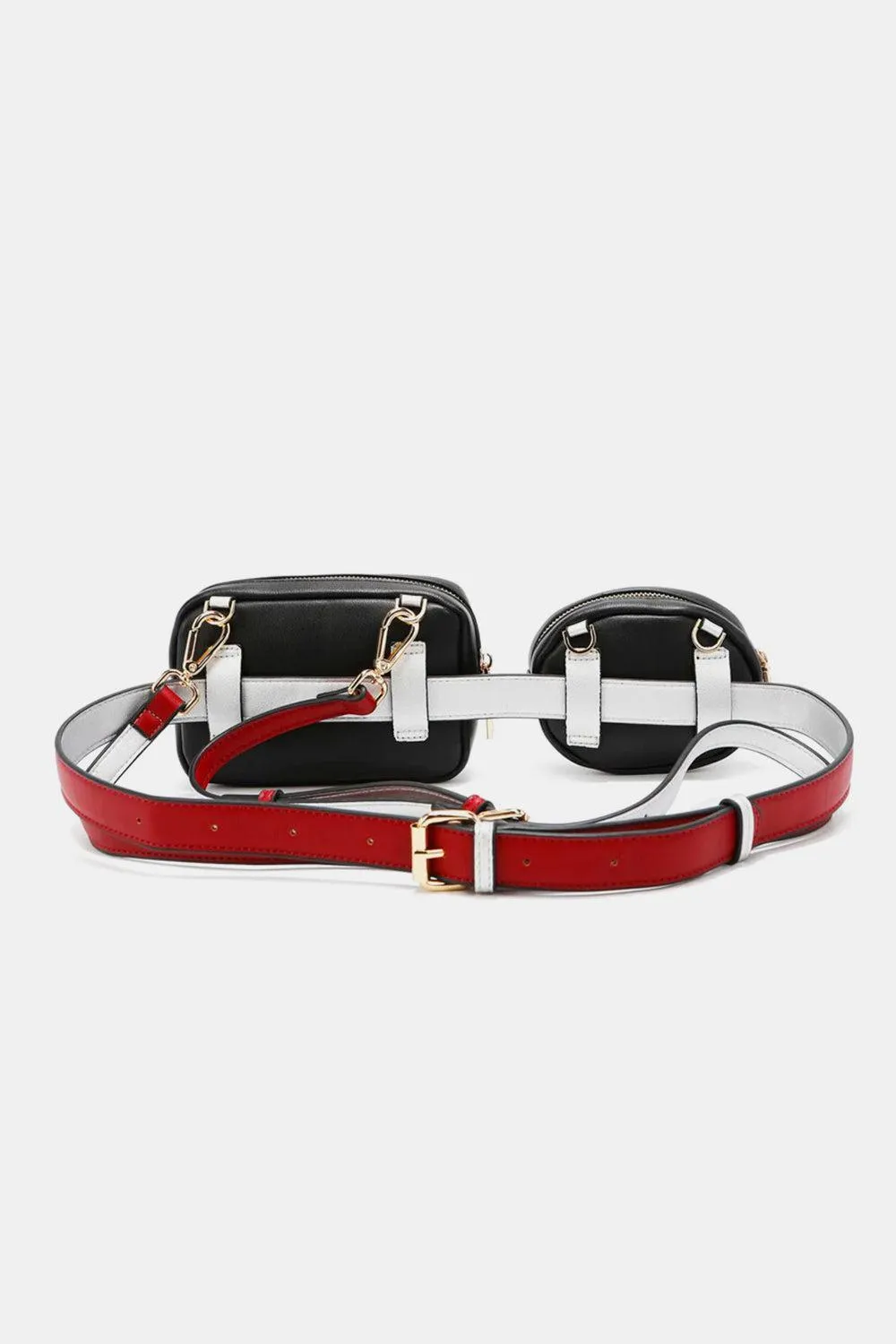 Nicole Lee Double Pouch Graphic Leather Fanny Pack