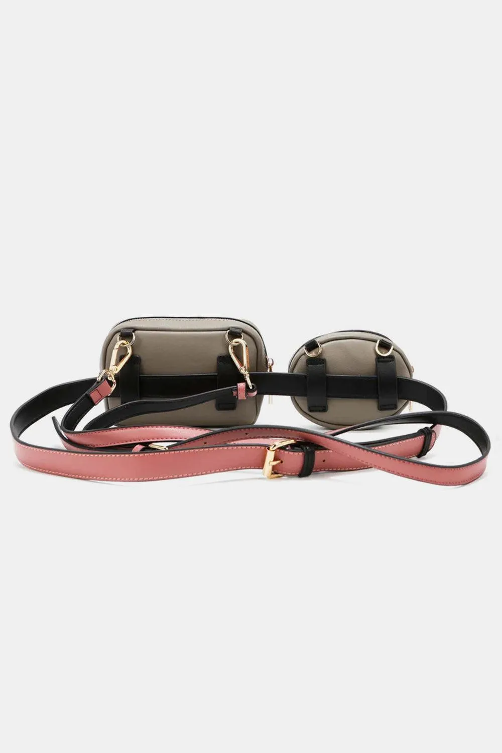 Nicole Lee Double Pouch Graphic Leather Fanny Pack