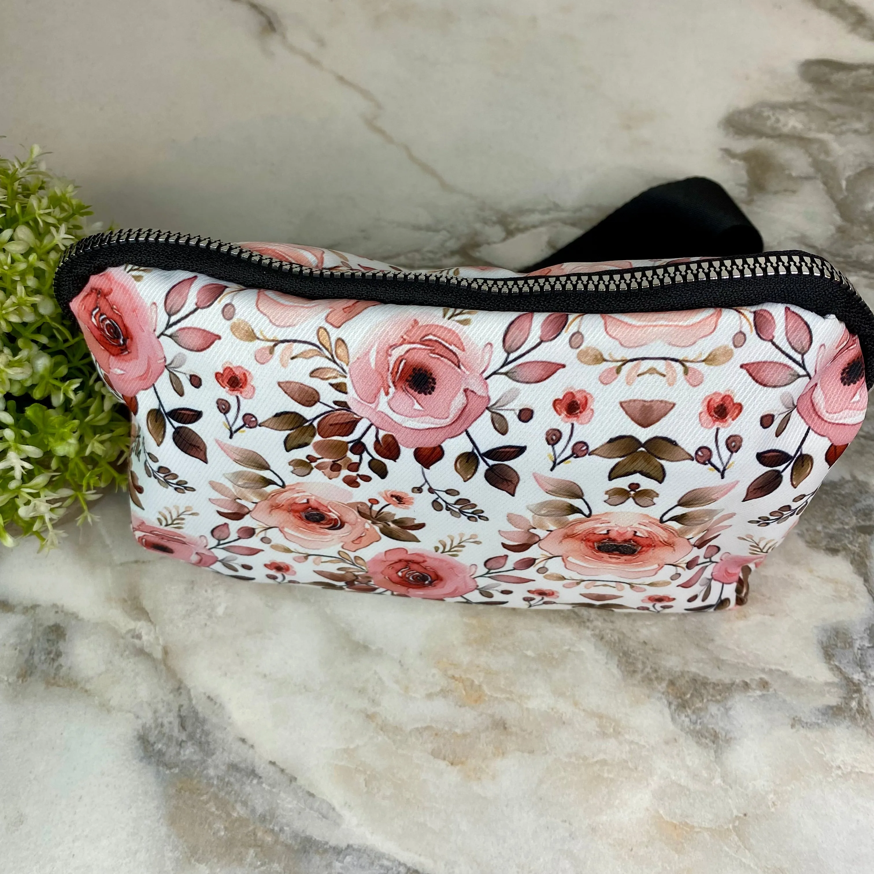 Nylon Belt Bag - Crossbody   Fanny - Floral Rose