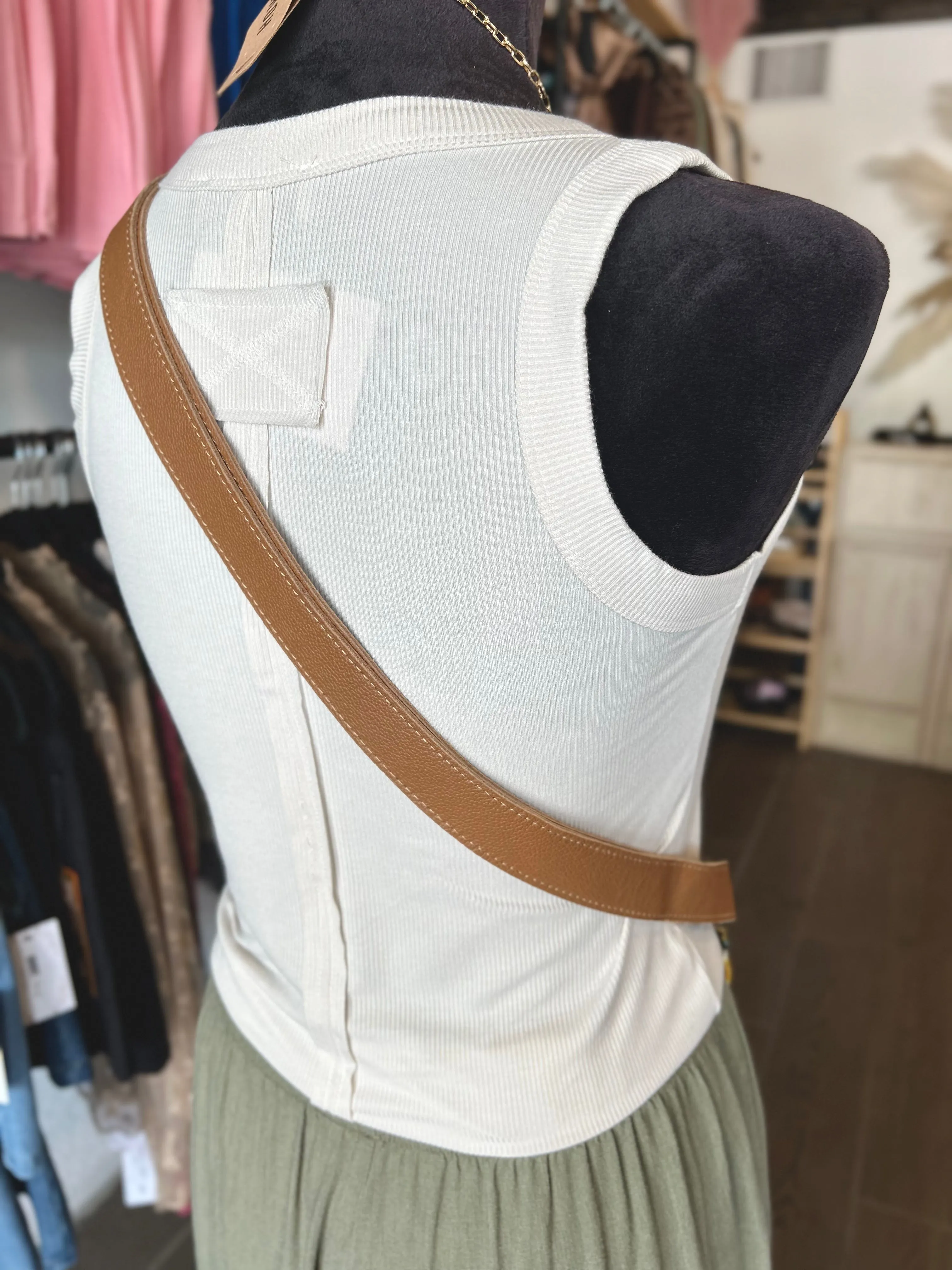 Oasis Blooms Bag  |Brown & White|