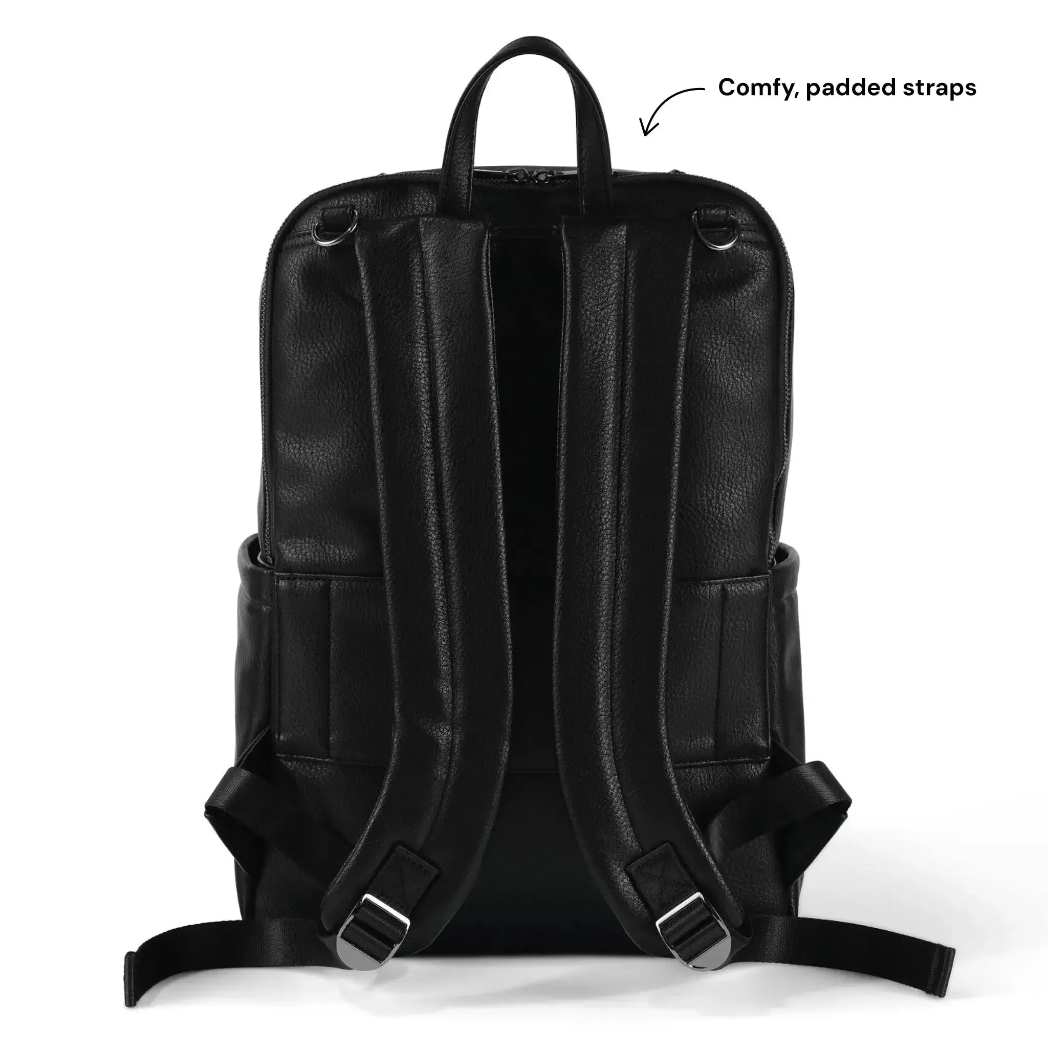 OiOi - Multitasker Nappy Backpack - Black Vegan Leather