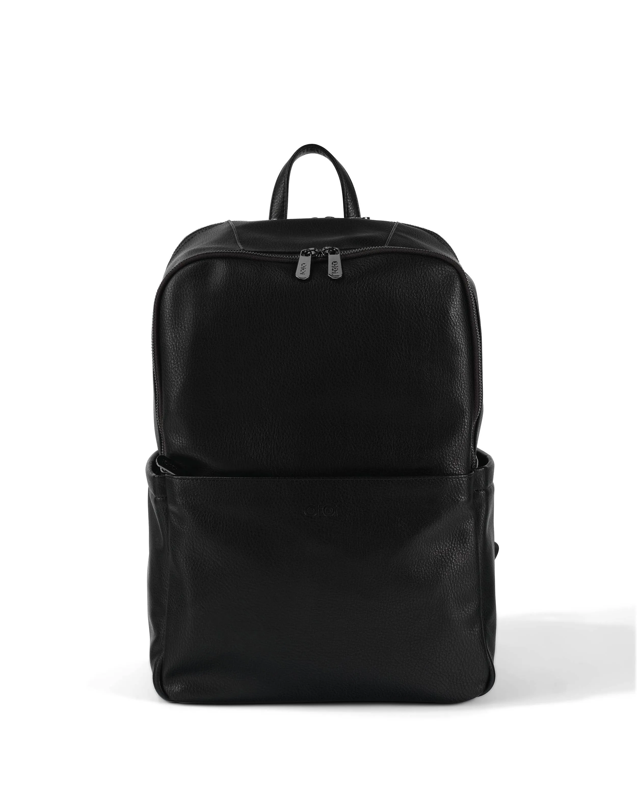 OiOi - Multitasker Nappy Backpack - Black Vegan Leather