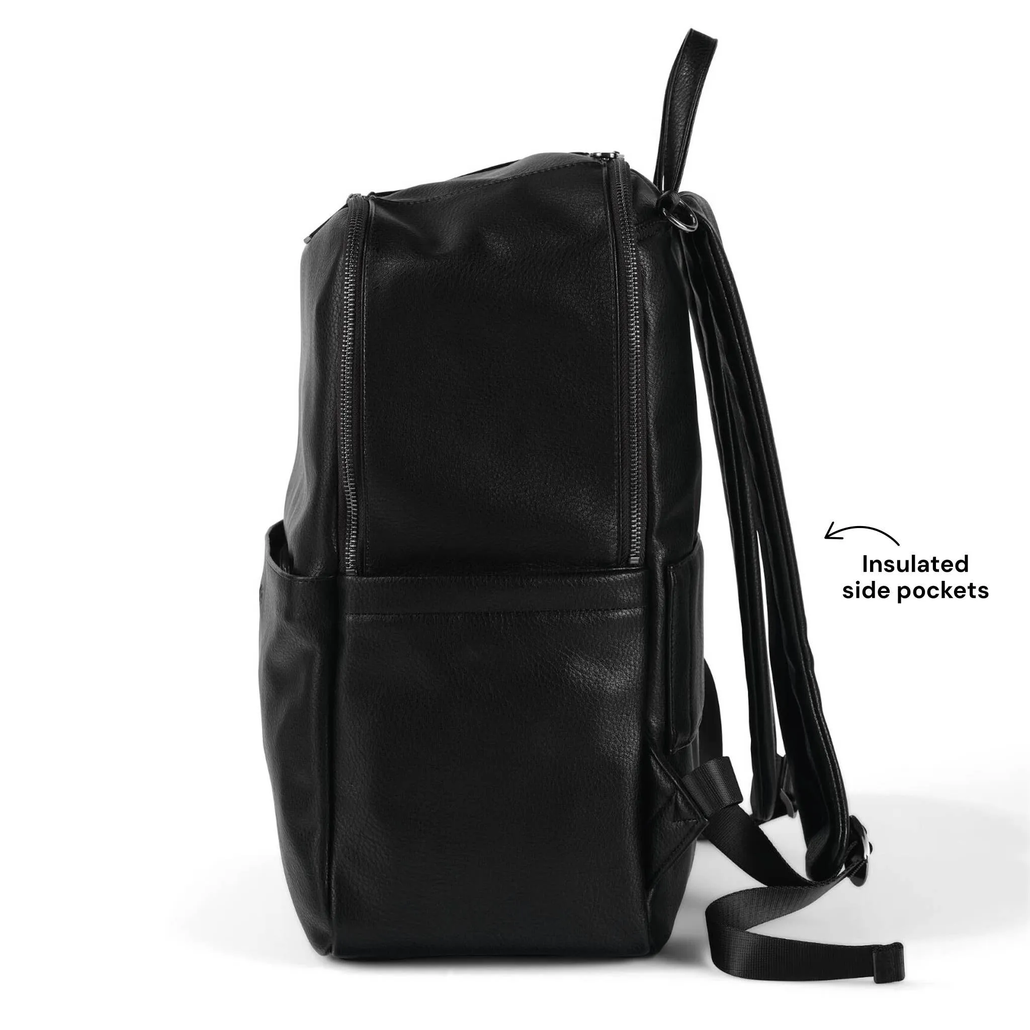 OiOi - Multitasker Nappy Backpack - Black Vegan Leather