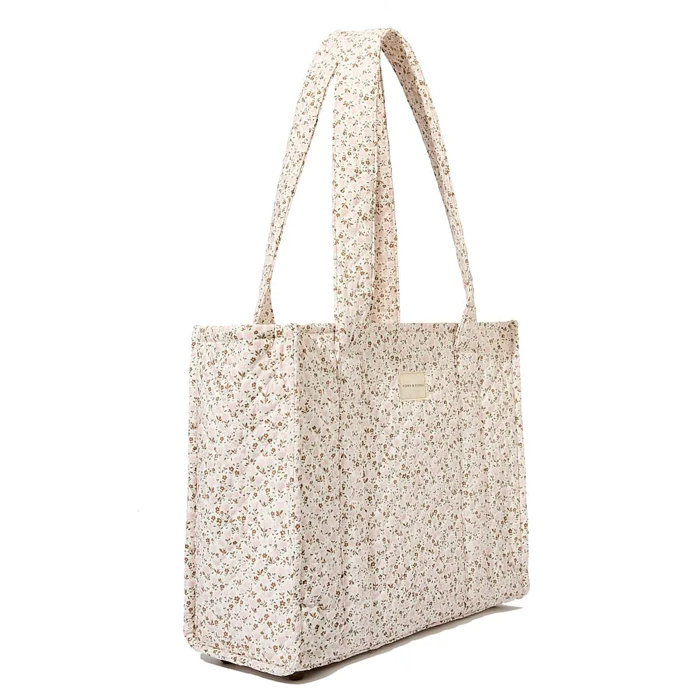 On The Go Tote Brown Floral