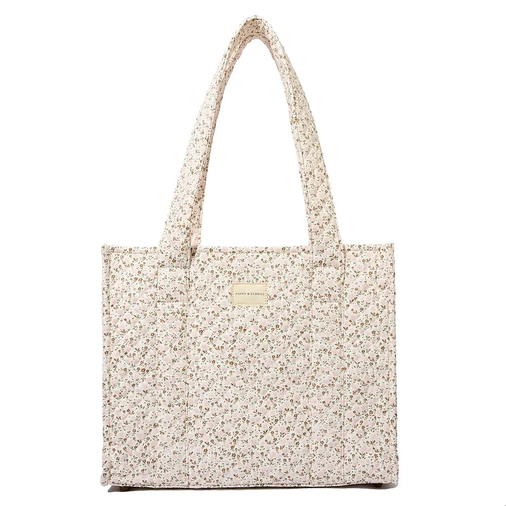 On The Go Tote Brown Floral