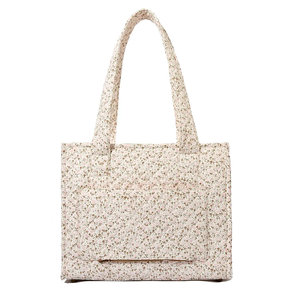 On The Go Tote Brown Floral