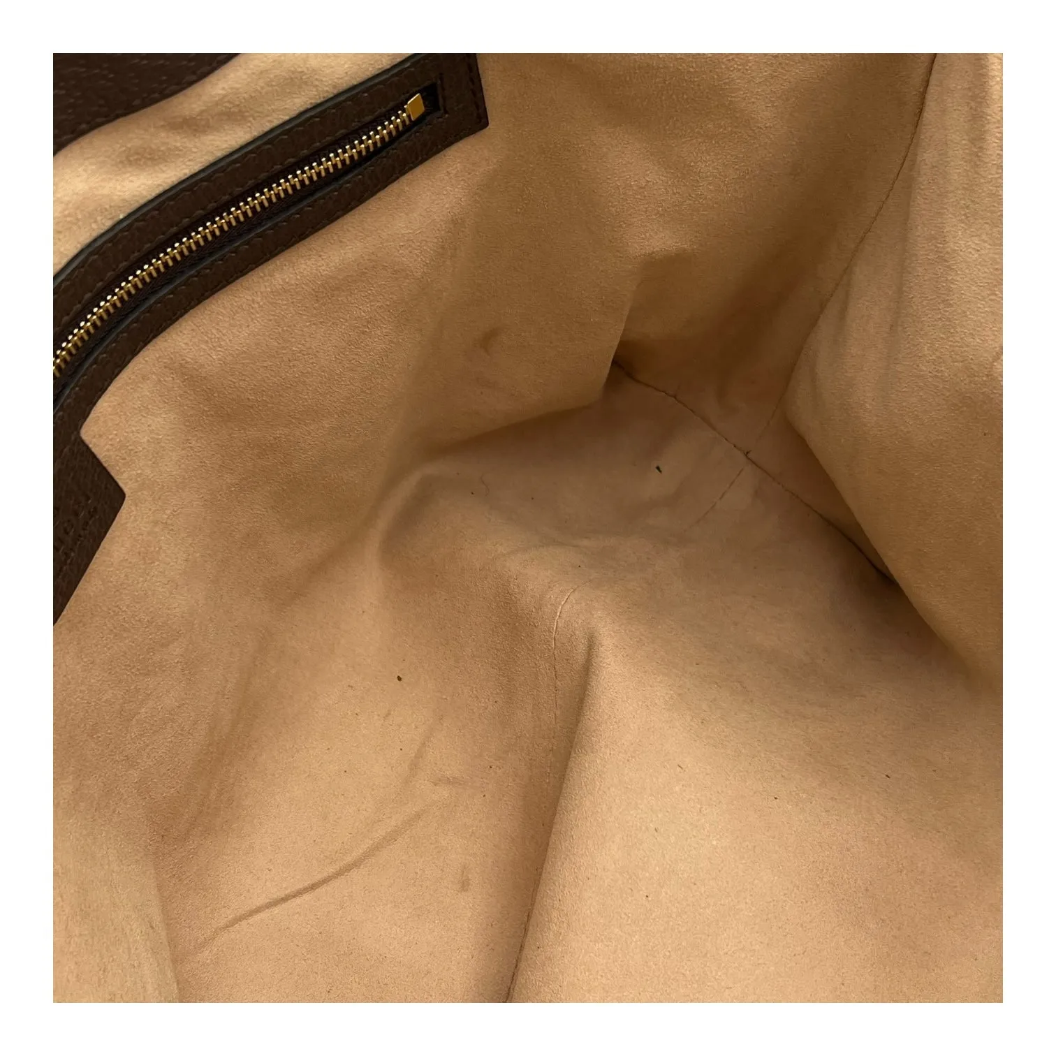 Ophidia Brown Tote Bag in Monogram Coated Canvas, Gold hardware