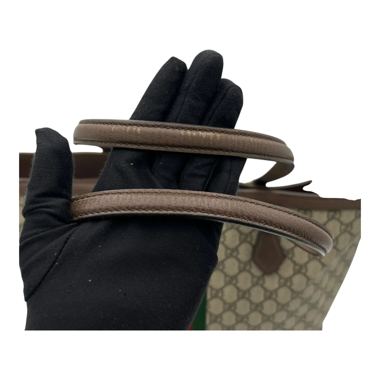 Ophidia Brown Tote Bag in Monogram Coated Canvas, Gold hardware