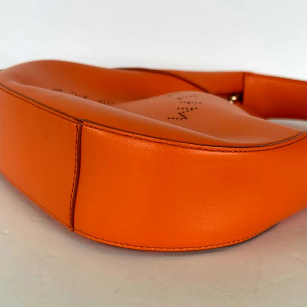 Orange Perforated Hobo Bag