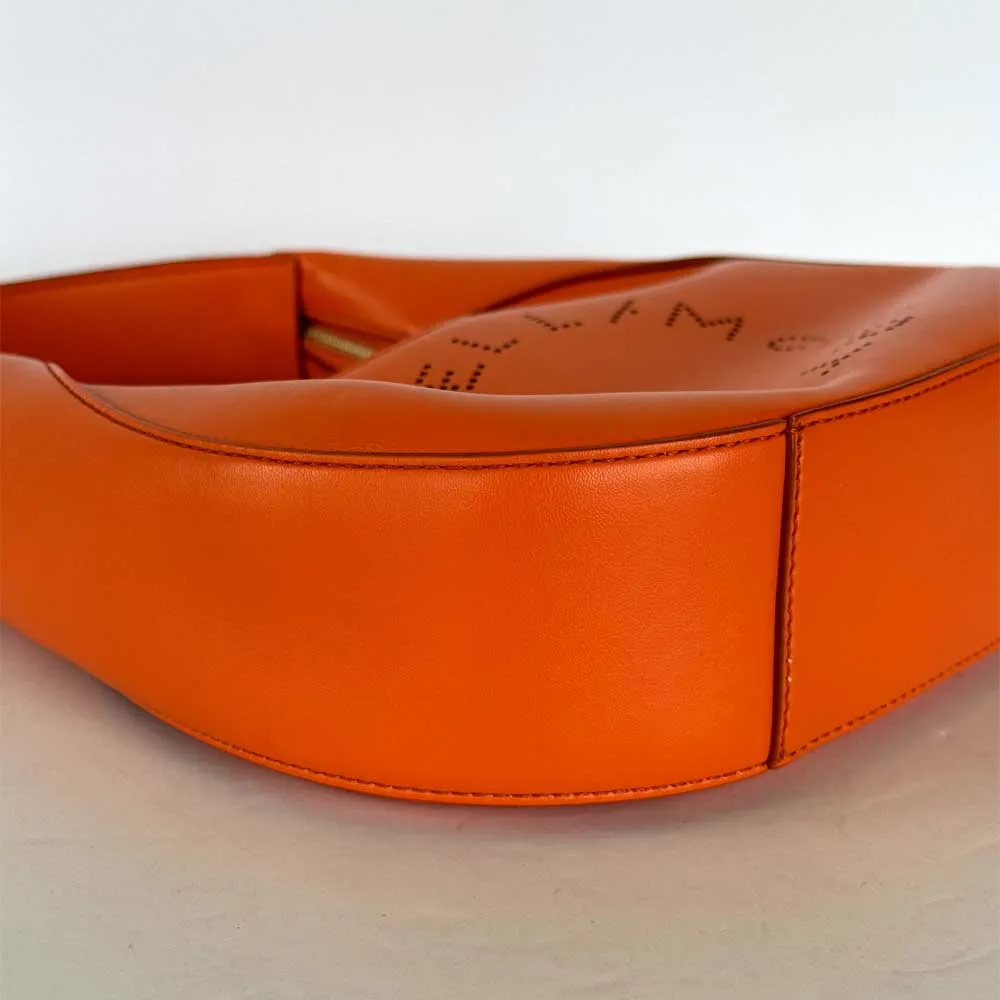 Orange Perforated Hobo Bag