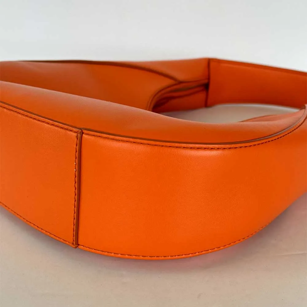 Orange Perforated Hobo Bag