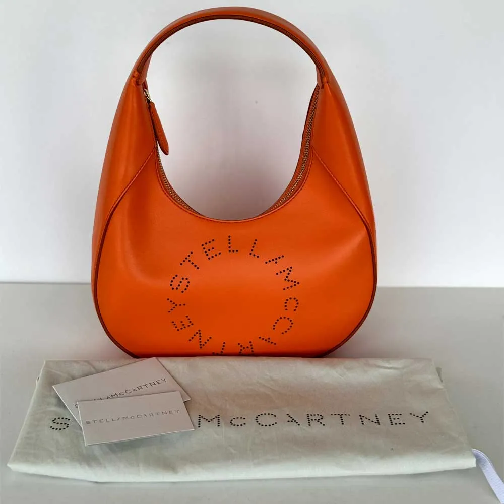 Orange Perforated Hobo Bag