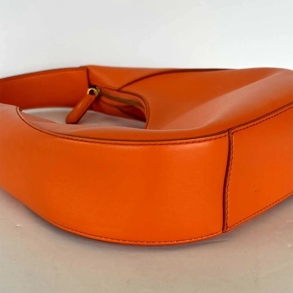 Orange Perforated Hobo Bag