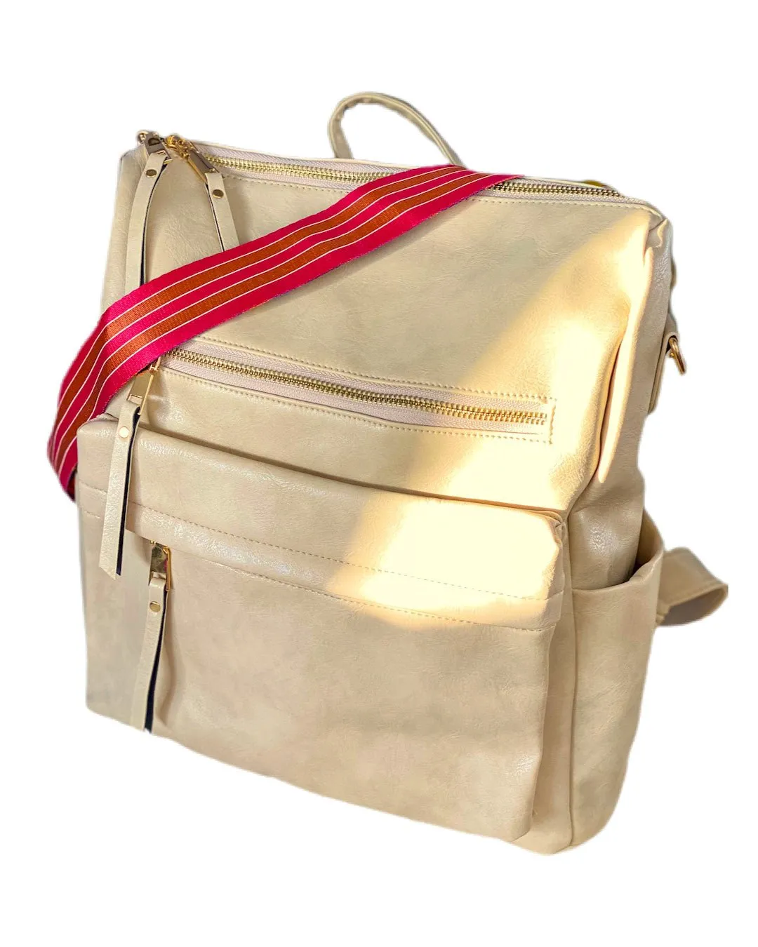 Pastel Multi Zip Backpack