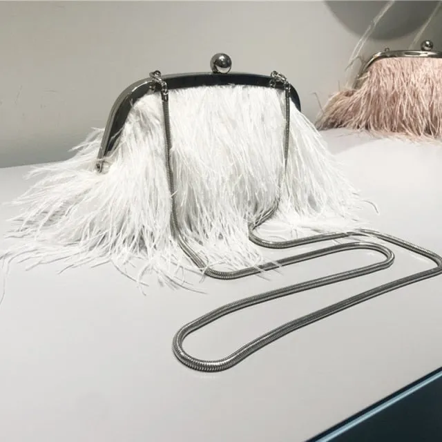 Pearl Chain Crossbody Clutch