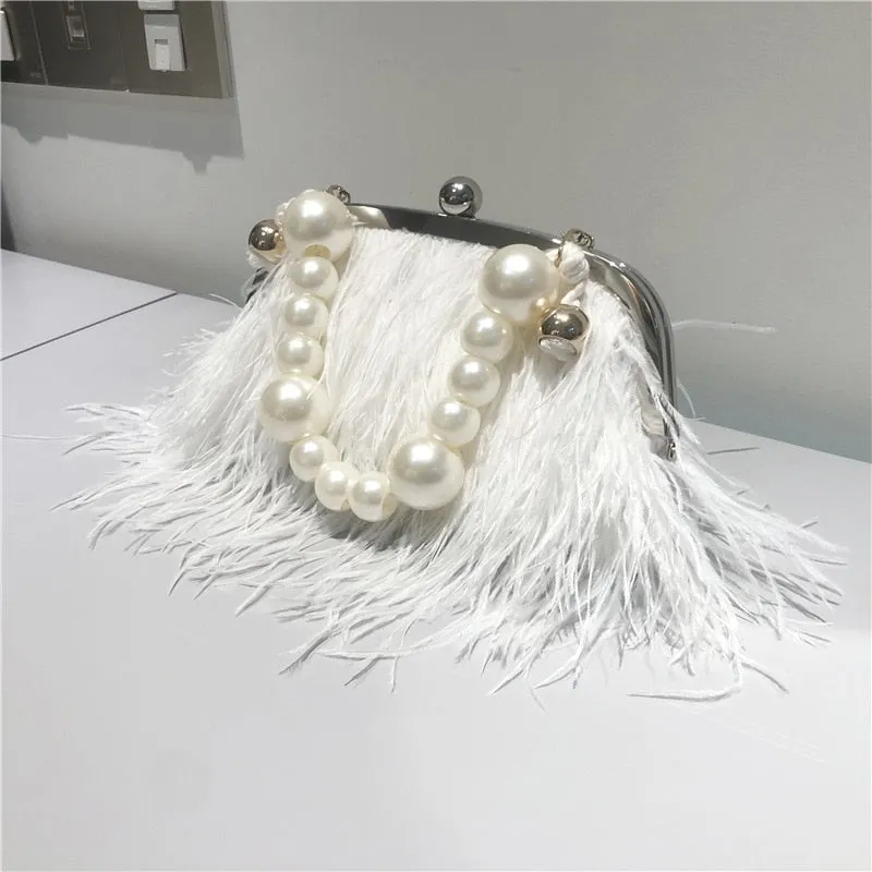 Pearl Chain Crossbody Clutch
