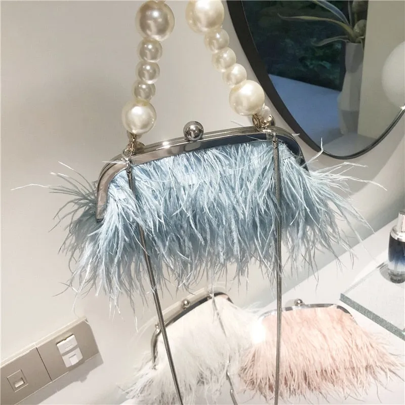 Pearl Chain Crossbody Clutch
