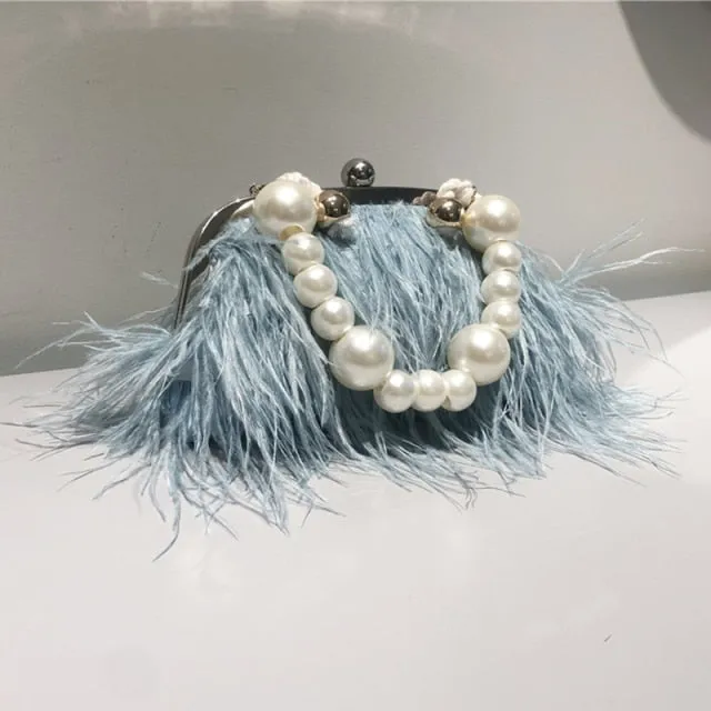 Pearl Chain Crossbody Clutch