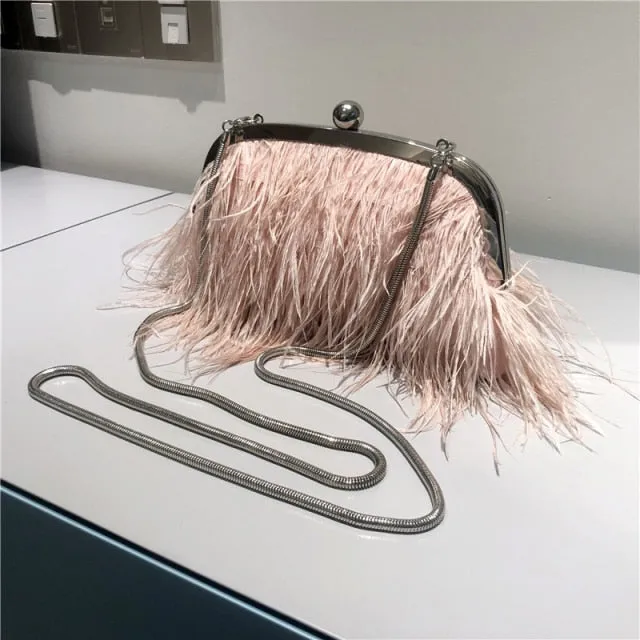 Pearl Chain Crossbody Clutch