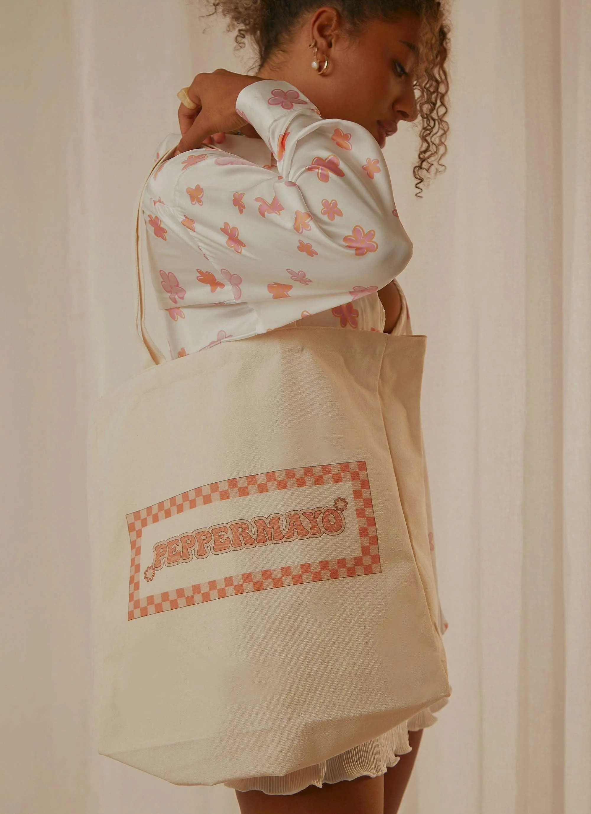 Peppermayo Groove City Canvas Tote - Pink