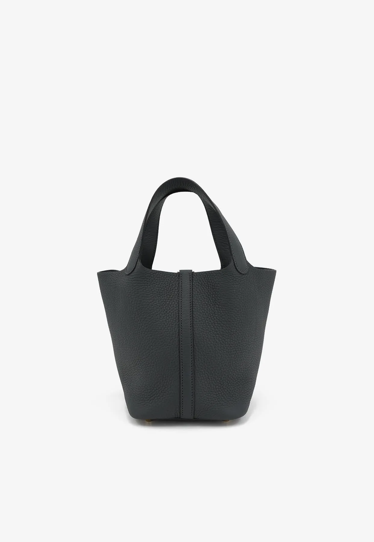 Picotin 18 in Gris Misty Clemence Leather with Permabrass Hardware