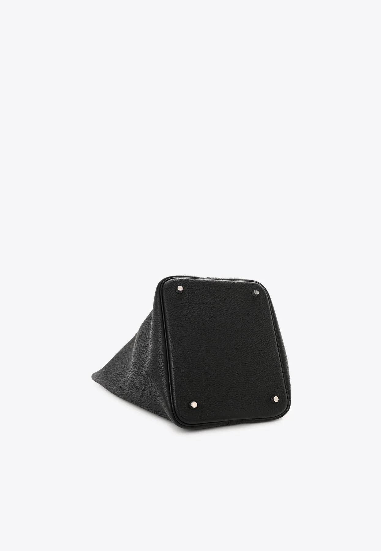 Picotin 22 in Black Taurillon Clemence Leather with Palladium Hardware