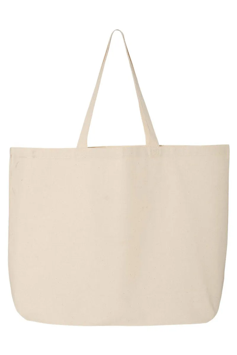Pink Watercolor Bow Canvas Jumbo Tote