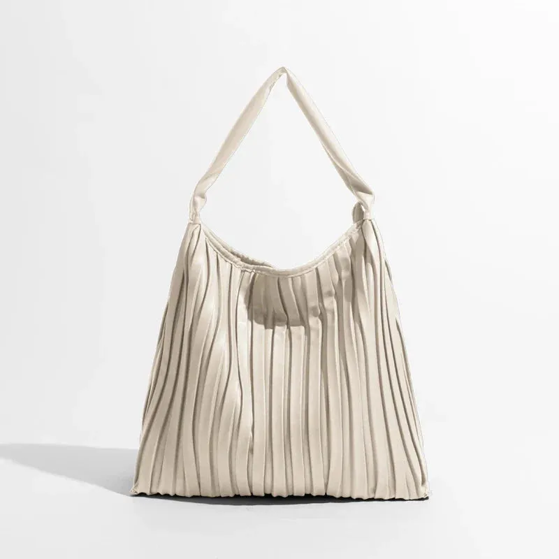 Portia Pleated Faux Leather Hobo Bags - 5 Colors