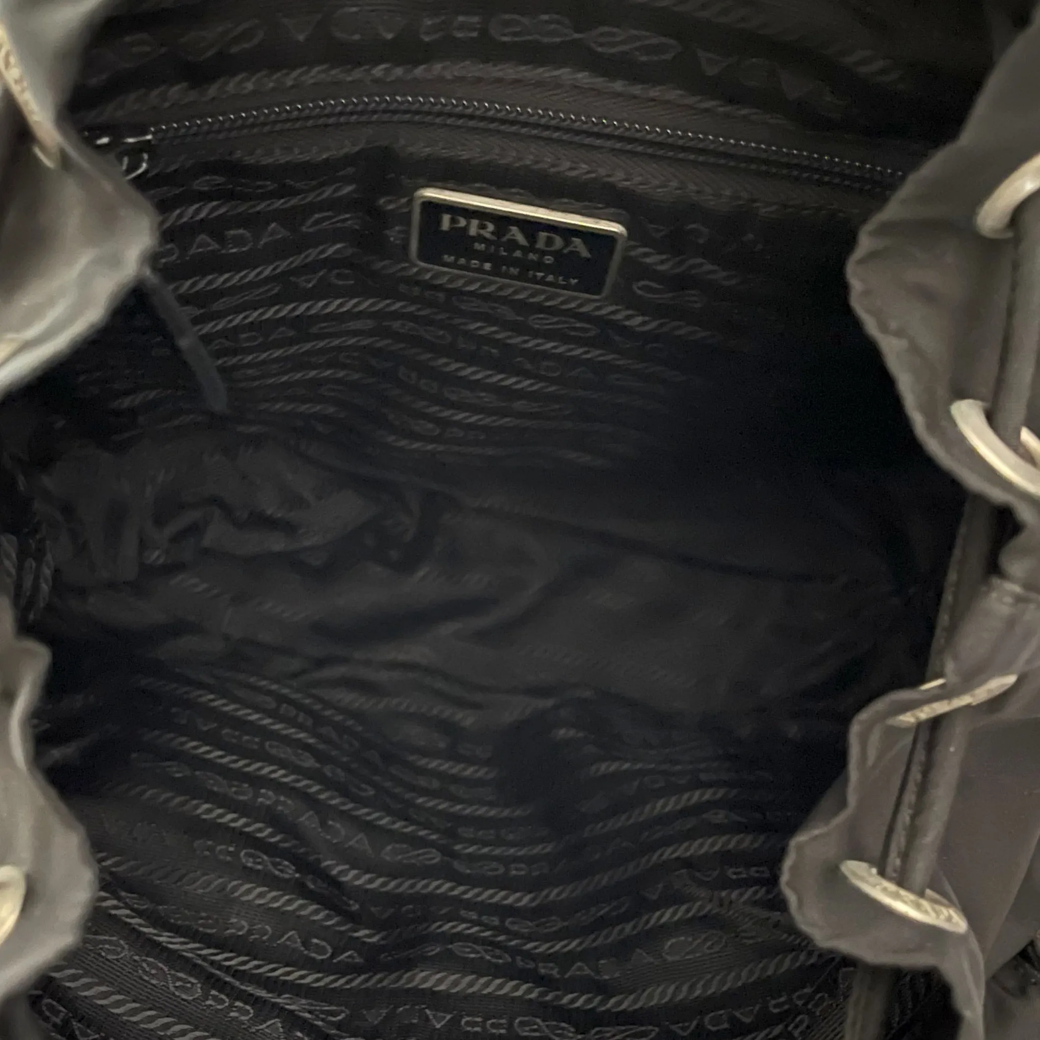 Prada Black Logo Backpack