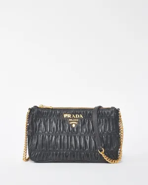 Prada Black Nappa Leather Gaufre Crossbody Bag